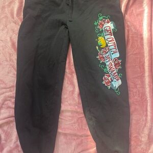 Shrek Sweatpants with Ed Hardy Design